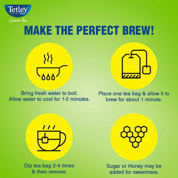 Tetley Green Tea 25 Tea Bags(1.4gx25) - 25 units, Tetley