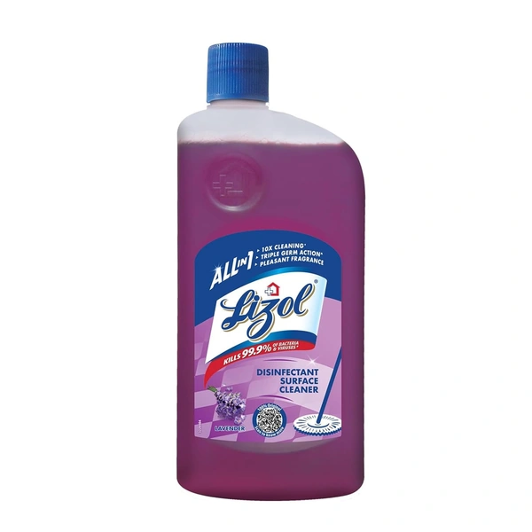 Lizol Disinfectant Surface & Floor Cleaner Liquid, Lavender - 625ml  - 625ml, Lizol