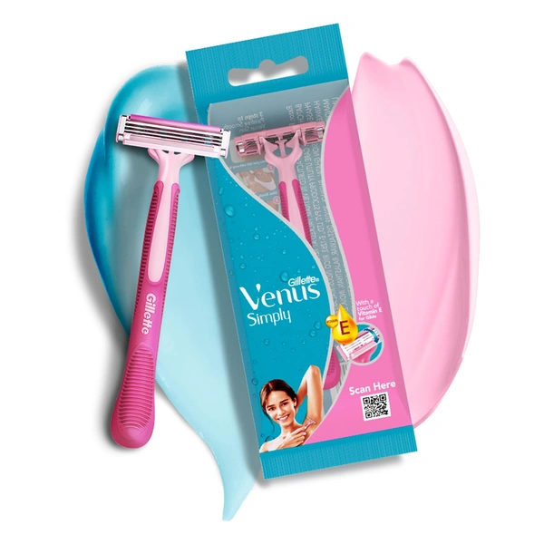 Gillette Simply Venus 3 Hair Removal Razors for Women  - 5.7 x 2.4 x 14.2 cm, 10g, Gillette