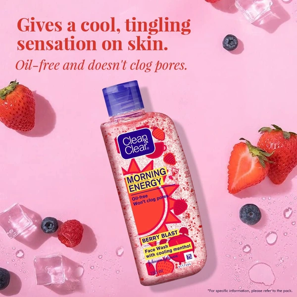 Clean & Clear Morning Energy Berry Blast Face Wash - 100ml - 100ml, Clean & Clear