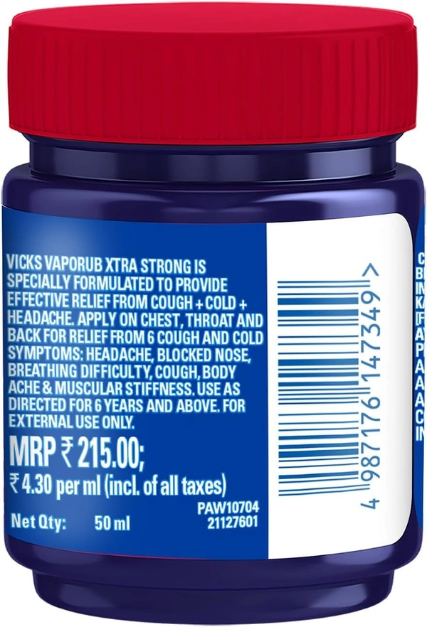 Vicks VapoRub Xtra Strong, 50 ml - 50ml, Vicks