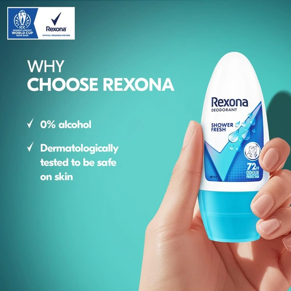 Rexona Shower Fresh Underarm Roll On Deodorant For Women,50ml - 50ml, Rexona