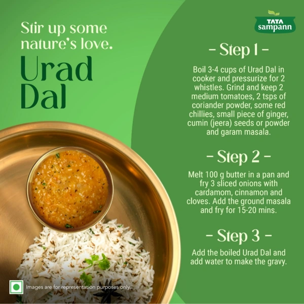 Tata Sampann Unpolished Urad Dal (Split), 500gram - 500g, Tata Sampann
