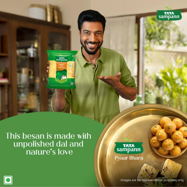 ata Sampann 100% Chana Dal Fine Besan 1Kg - 1Kg, Tata