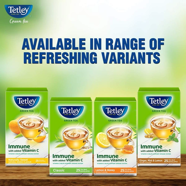 Tetley Green Tea 25 Tea Bags(1.4gx25) - 25 units, Tetley