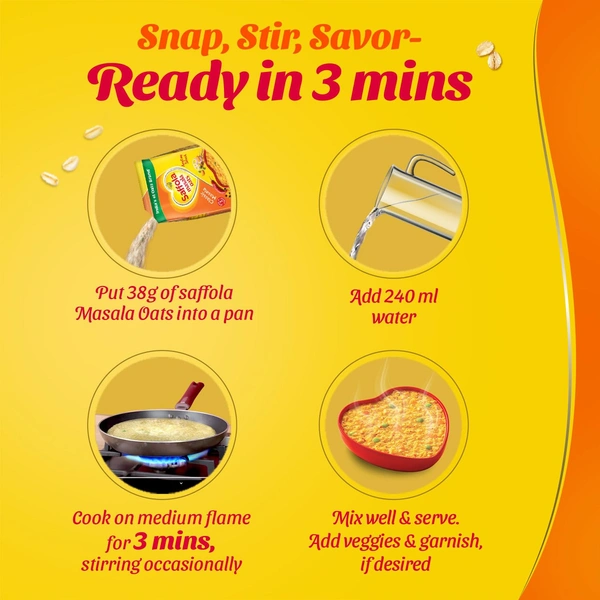 Saffola Masala Oats(सफ़ोला मसाला ओट्स) 38g - 38g, Saffola