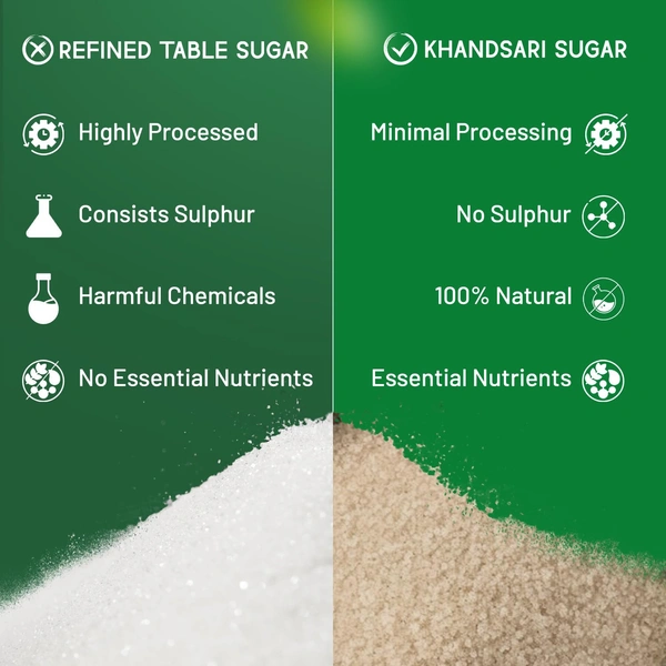 Sweetch Natural Khandsari (Desi Khand) Sugar – 1Kg | Unrefined, Low GI & Chemical-Free - 1kg, Sweetch