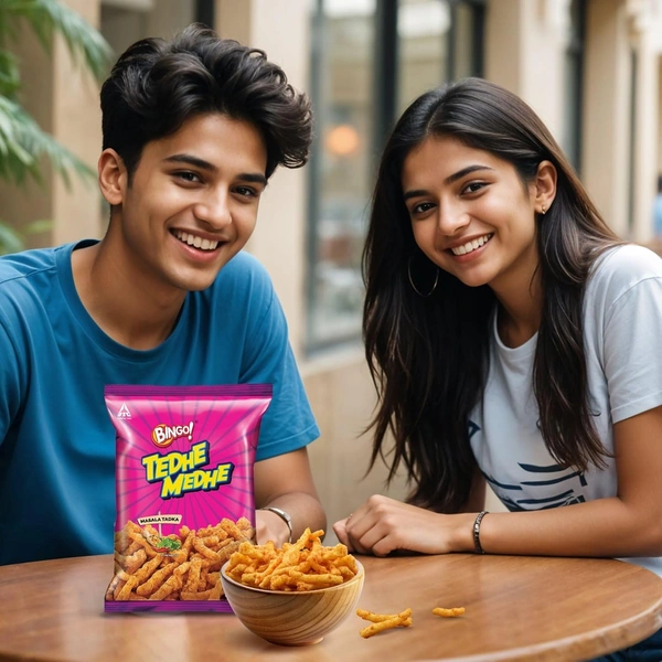 Bingo Tedhe Medhe Masala Tadka (Namkeen)  (75 g) - 75g, Bingo