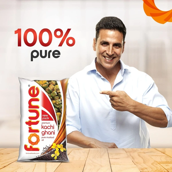 Fortune Premium Kachi Ghani Pure Mustard Oil 910g - 910g, Fortune