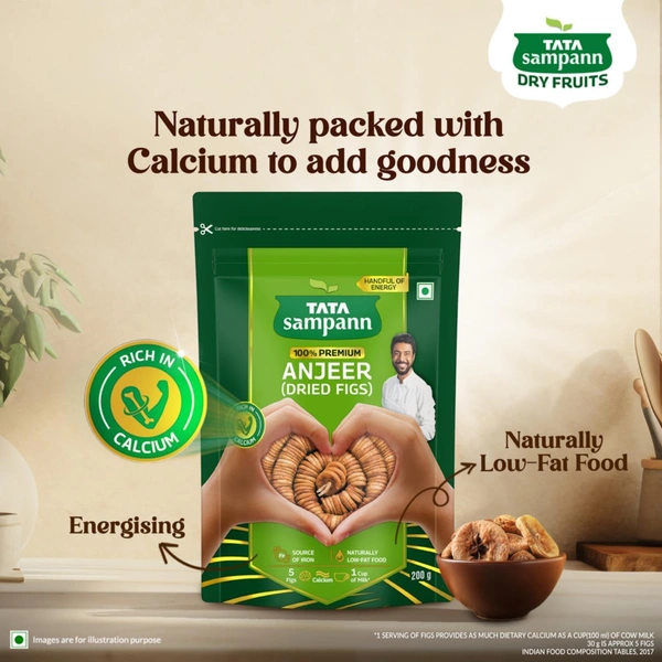 Tata Sampann Premium Anjeer (Dried Figs), 200g - 200g, Tata Sampann