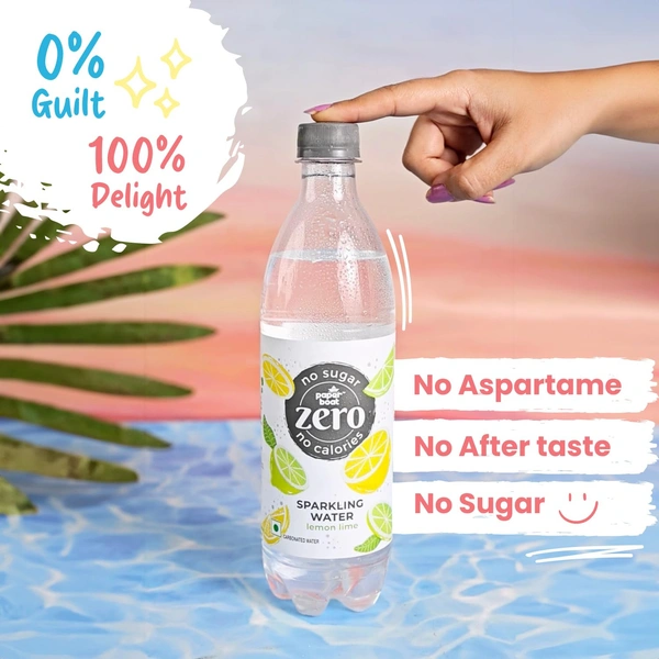 Paper Boat Lemon Lime Sparkling Water, 600ml - 600ml, Paper Boat