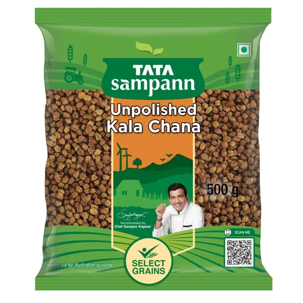Tata Sampann Unpolished Kala (Black, Brown) Chana, 500g - 1Kg, Tata Sampann