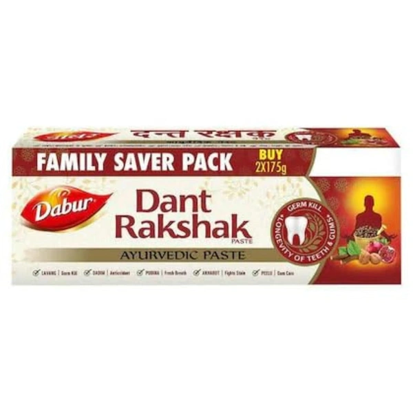 Dabur Dant Rakshak Tooth Paste -(175g x 2) - 175gx2, Dabur
