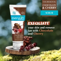 Everyuth Naturals Pure & Light Tan Removal Choco Cherry Scrub, 100G - 100g, Everyuth