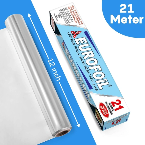Eurofoil Food Wrap Aluminium Foil 21 Mtr - 21Mtr, Eurofoil