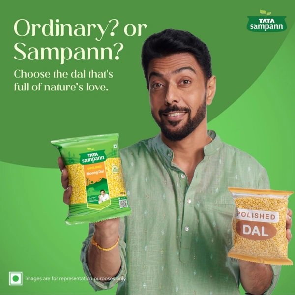 Tata Sampann Unpolished Moong Dal (Split), 1Kg  - 500g, Tata