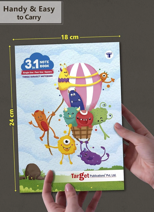 Three Subject Notebook -172 Pages  - 18 X 24 (57GSM) - 172 Pages