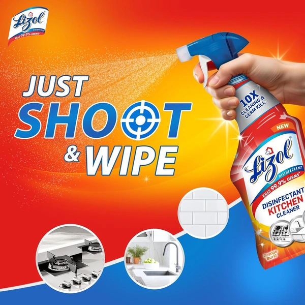 Lizol Kitchen Cleaner Spray - 450ml - 400ml, Lizol