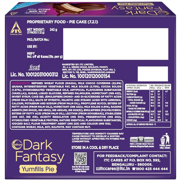 Sunfeast Dark Fantasy Yumfills Whoopie Pie, Chocolate Chip, 253g - 242g, Sunfeast
