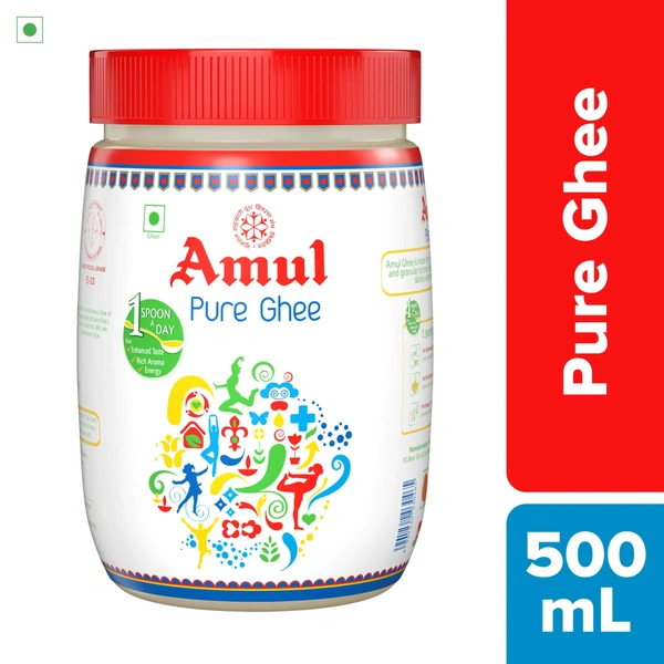 Amul Pure Ghee Plastic Bottle, 500ml - 500ml, Amul