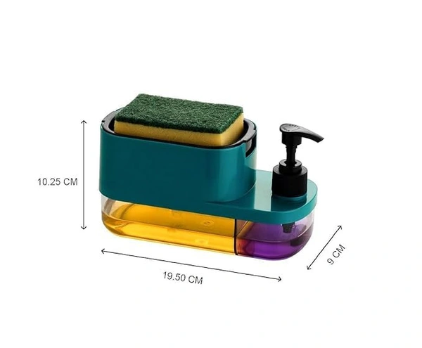 Cookzella Kitchenware 3 in 1 Soap Pump Dispenser Dish 1Unit - 10L x 5W x 15H Centimeters