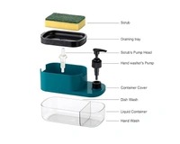 Cookzella Kitchenware 3 in 1 Soap Pump Dispenser Dish 1Unit - 10L x 5W x 15H Centimeters