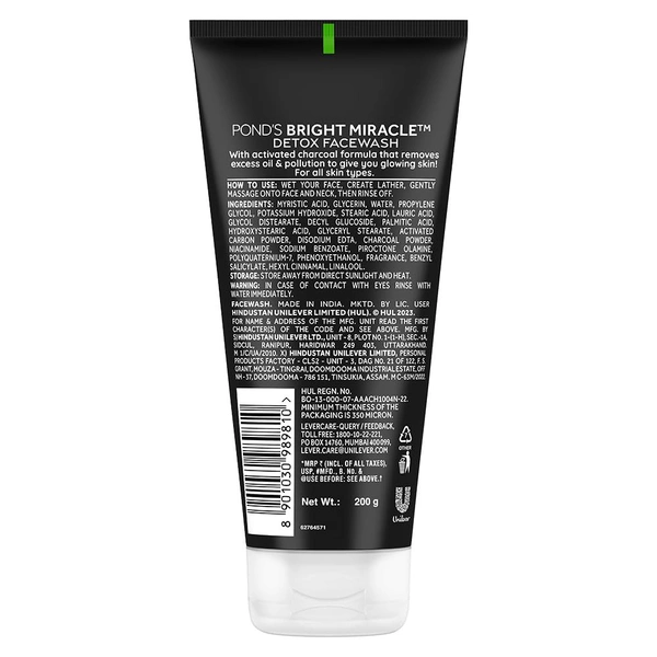 POND'S Bright Miracle Detox Facewash - 200g - 200g, POND'S