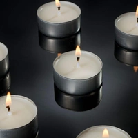 White Tea Lights Candles (टी लाइट मोमबत्ती ) - 12 Numbers -  Unscented, Smokeless - 12 Nos