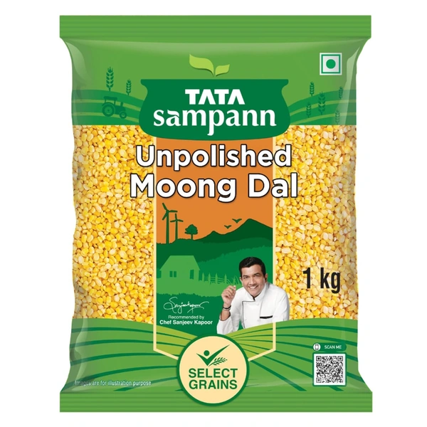Tata Sampann Unpolished Moong Dal (Split), 1Kg  - 1kg, Tata