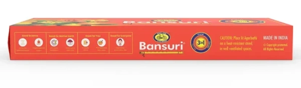 Cycle Pure Bansuri 3 in 1 Agarbatti, Sandal, Floral, Woody Fragranace Floral  (101 Units, Set of 1) - 101 Units, Set of 1, Cycle