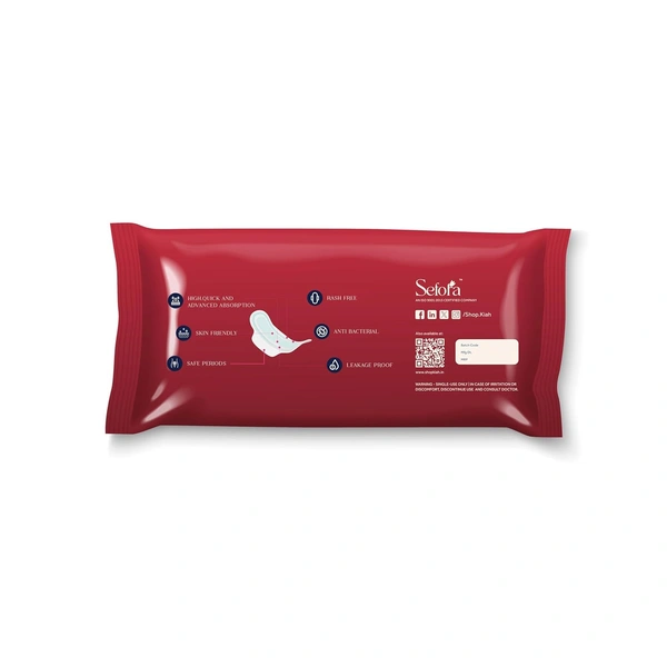 Kiah Comfort Sanitary Pads for Women - 240mm Regular - (7 Pads) - Regular (240mm), 7 Pads In 1 Pack