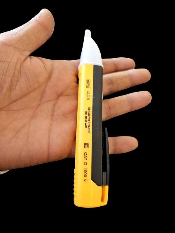 AC Voltage Tester 90~1000V AC Electric Voltage Power Detector Alert Sensor Tester LED Light Non-Contact Pen,Yellow - 1 piece