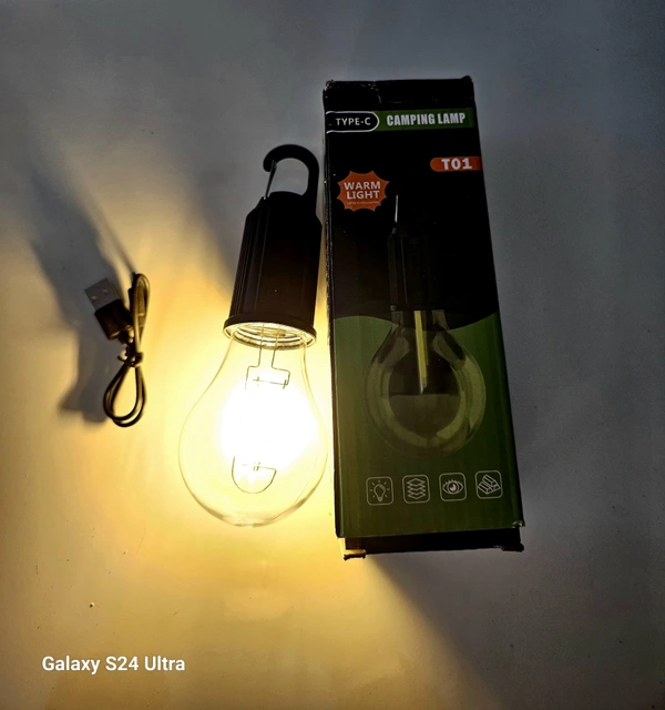 Emergency Rechargeable Camping Light, Hanging Tent Light Bulb with Hook, Dimmable LED Camping Lantern, 3 Lighting Modes Tent Lamp for Camping, Hiking, Backpacking, - 1 piece