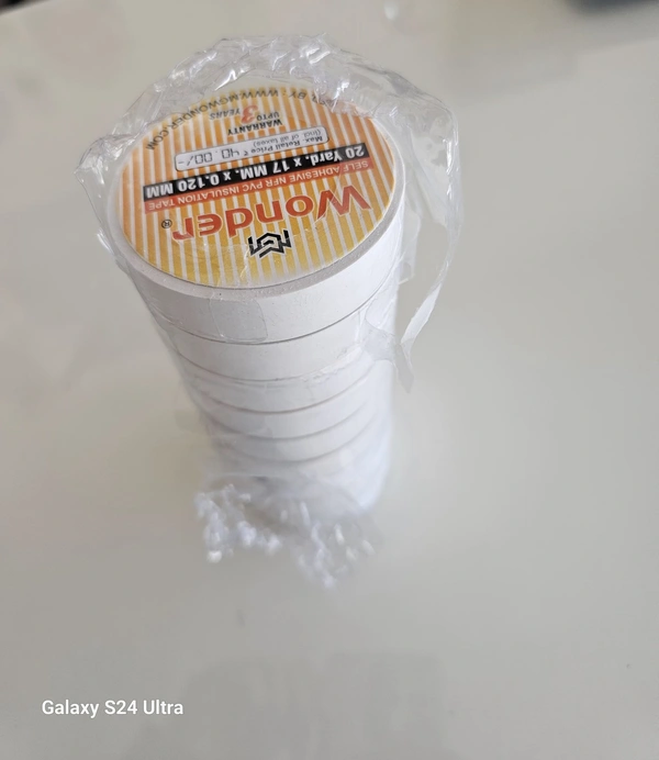 PVC tape white pack of 5 - 5 piece