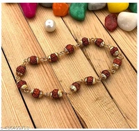 Rudraksha Gold Breaslet For Possetive Energy And Health। - Free Size
