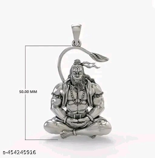 Hanuman Ji Stylish Silver Locket। Bajrangbali Powerful Silver Locket Pack Of 3। Combo Pack 3 - Silver, Free Size