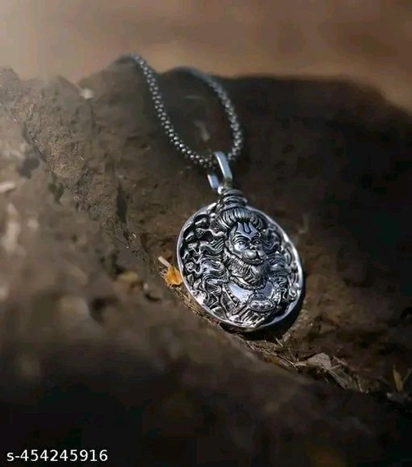 Hanuman Ji Stylish Silver Locket। Bajrangbali Powerful Silver Locket Pack Of 3। Combo Pack 3 - Silver, Free Size