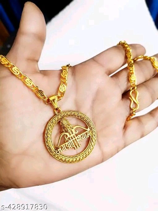 Jai Shree Shyam Locket In Round Shape । New Stylesh Jai Shree Shyam Gold Locket। - Pirate Gold, Free Size