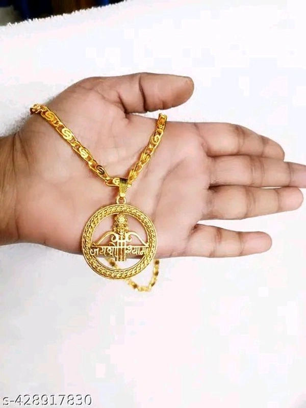 Jai Shree Shyam Locket In Round Shape । New Stylesh Jai Shree Shyam Gold Locket। - Pirate Gold, Free Size