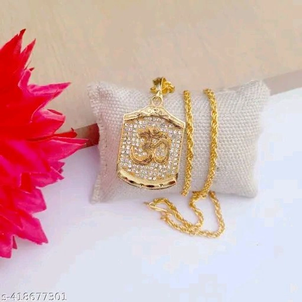Trending Stylesh Gold Plated Om ॐ Pendant। ॐ Gold Plated Locket। - Pirate Gold, Free