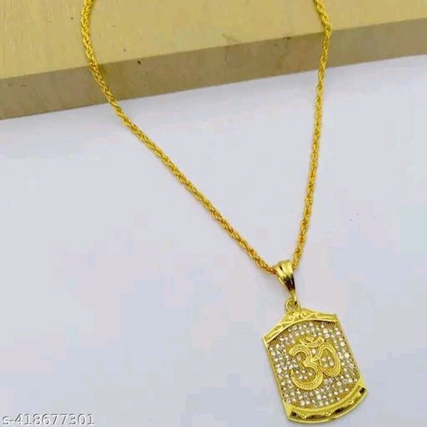 Trending Stylesh Gold Plated Om ॐ Pendant। ॐ Gold Plated Locket। - Pirate Gold, Free