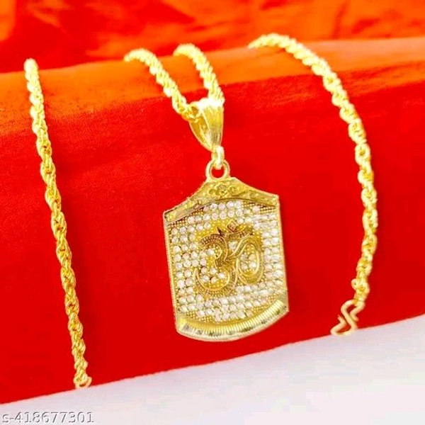 Trending Stylesh Gold Plated Om ॐ Pendant। ॐ Gold Plated Locket। - Pirate Gold, Free