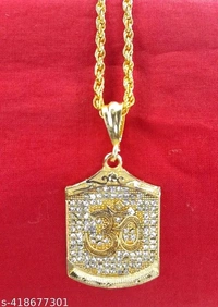 Trending Stylesh Gold Plated Om ॐ Pendant। ॐ Gold Plated Locket। - Pirate Gold, Free