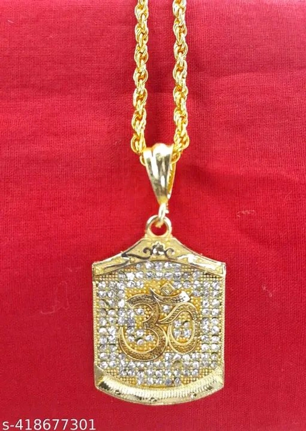 Trending Stylesh Gold Plated Om ॐ Pendant। ॐ Gold Plated Locket। - Pirate Gold, Free