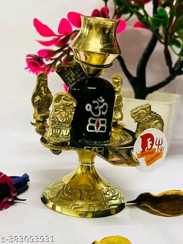 Shiv Lingam With Full Doucration। Mahadev Shivling And Natural Healing Crystal Statue। - Height: - 11 inch