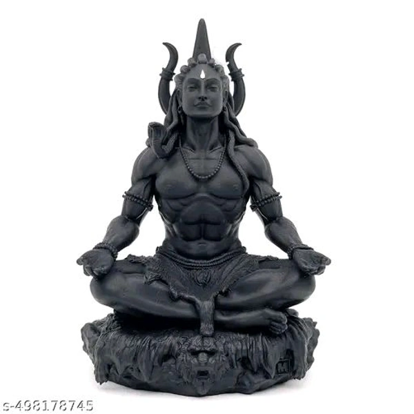 Shiv Ji Murti Maha Adiyogi Style Lord Shiva Statue। Mahakal Best Marble Statue।  - Height:- 8 Inch