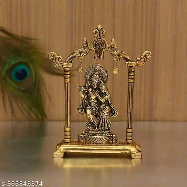 Gold Plated Radha Krishna idol। Radha Krishna Golden idol।  - Free Size, Pirate Gold