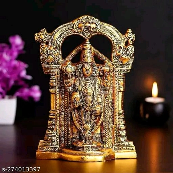 Tirupati Balaji Ji Perumal idol Set For Home Puja,Temple,Office And Gifts। Tirupati Balaji Golden Statue  - Pirate Gold, Free Size