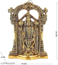 Tirupati Balaji Ji Perumal idol Set For Home Puja,Temple,Office And Gifts। Tirupati Balaji Golden Statue  - Pirate Gold, Free Size
