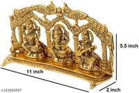 Laxmi Ganesh Sarswati Golden idol For Home,Office,Dukan, Gifts Puja। - Pirate Gold, Free Size